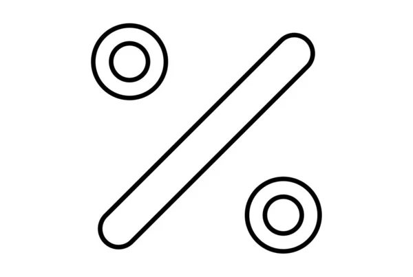 Procentsatser Platt Ikon Minimalistisk Linje Form Symbol Svart Tecken Konstverk — Stockfoto