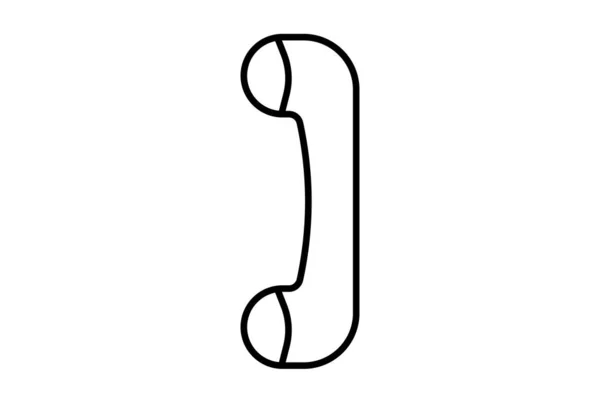 Τηλέφωνο Επίπεδη Εικονίδιο Μινιμαλιστικό Σχήμα Γραμμή Σύμβολο Μαύρο Σημάδι Έργο — Φωτογραφία Αρχείου