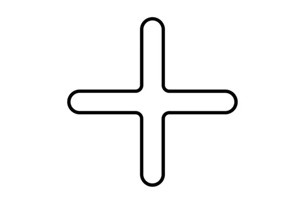 Συν Επίπεδη Εικονίδιο Μινιμαλιστικό Σχήμα Γραμμή Σύμβολο Μαύρο Σημάδι Έργο — Φωτογραφία Αρχείου