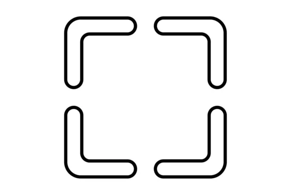 Cuadrado Plano Icono Minimalista Línea Forma Símbolo Negro Signo Obras —  Fotos de Stock