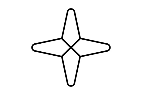 Stjärna Platt Ikon Minimalistisk Linje Form Symbol Svart Tecken Konstverk — Stockfoto