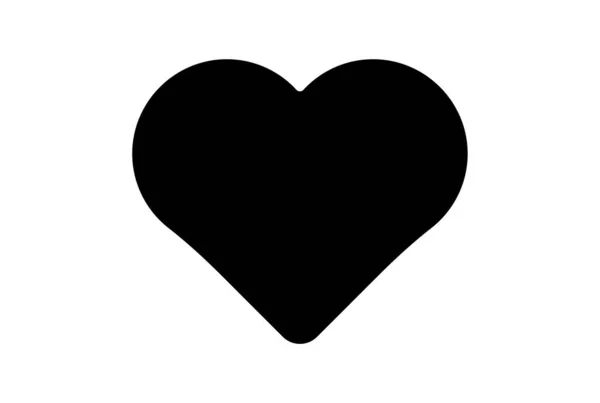 Серце Плоска Ікона Валентинки День Символ Чорний Знак Гліфів Мистецтво — стокове фото