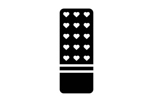Символ Дня Святого Валентина Шоколадной Плоской Иконой — стоковое фото
