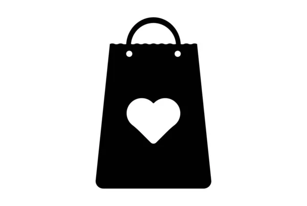 Пакет Плоской Иконки День Святого Валентина Символ Черный Знак Знака — стоковое фото