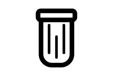 Çöp kutusu çizgi simgesi düz UI simgesi siyah minimalist işaret uygulaması sanatı