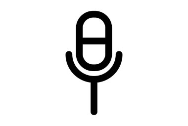 Mikrofon çizgisi simgesi düz UI simgesi siyah minimalist işaret uygulaması sanatı