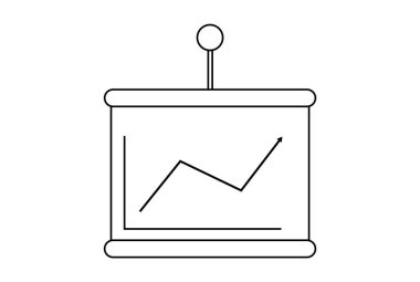 Sunum düz simgesi iş simgesi sanat simgesi siyah ana hatlar imza sanat eseri