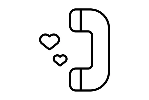 Call Guy Line Icon Valentines Tag Zeichen Flache Minimalistische Symbolkunst — Stockfoto
