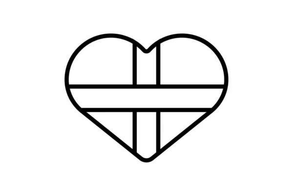 Süßigkeiten Linie Symbol Valentinstag Zeichen Flache Minimalistische Symbolkunst — Stockfoto