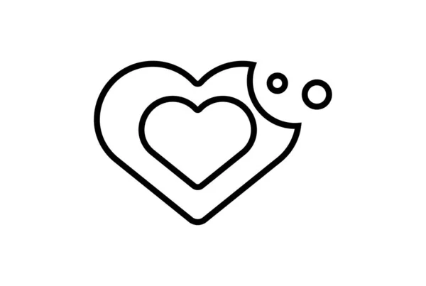 Cookies Linje Ikon Alla Hjärtans Dag Tecken Platt Minimalistisk Symbol — Stockfoto