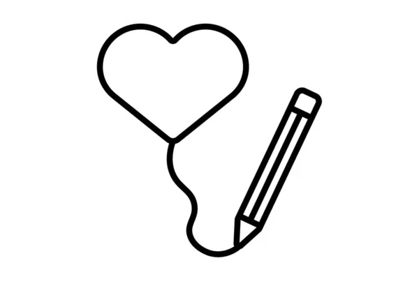 Bild Zeichnung Linie Ikone Valentinstag Zeichen Flache Minimalistische Symbolkunst — Stockfoto