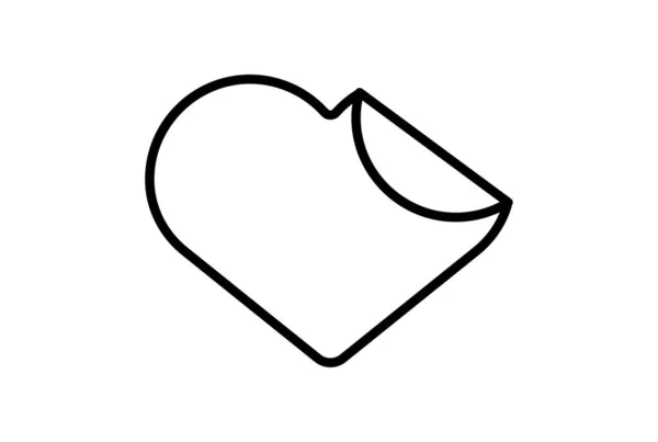 Sticker Line Icon Valentines Day Sign Flat Minimalist Symbol Art — Stock Photo, Image