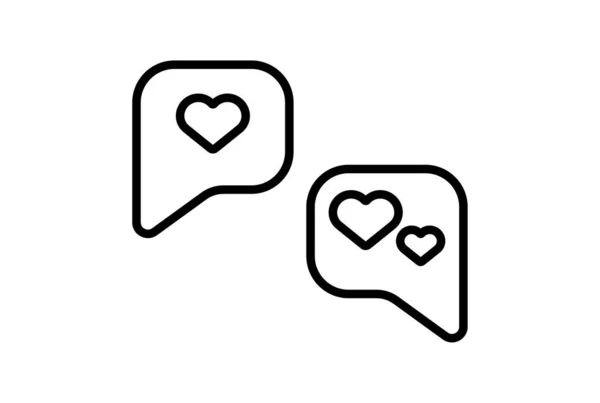 Dialog Linje Ikon Alla Hjärtans Dag Tecken Platt Minimalistisk Symbol — Stockfoto