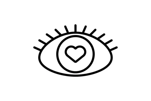 Ícone Linha Olho Dia Dos Namorados Sinal Arte Símbolo Minimalista — Fotografia de Stock