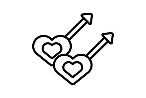 Значок Гей Лінії Значок Валентинки День Знак Плоский Мінімалістичний Символ — стокове фото