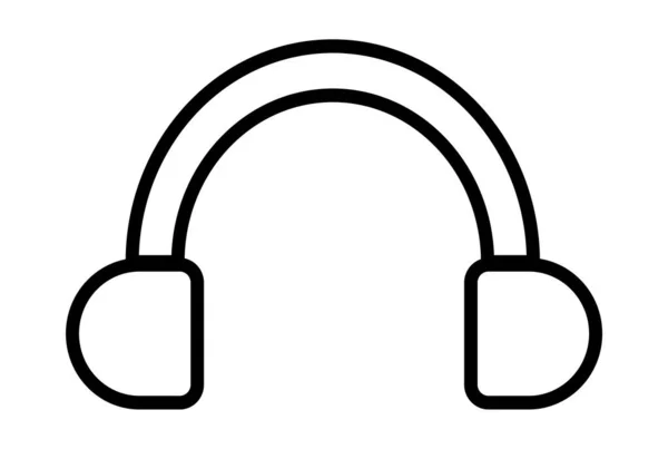 Ακουστικά Επίπεδη Εικονίδιο Seo Web Σύμβολο Σχήμα App Γραμμή Σημάδι — Φωτογραφία Αρχείου