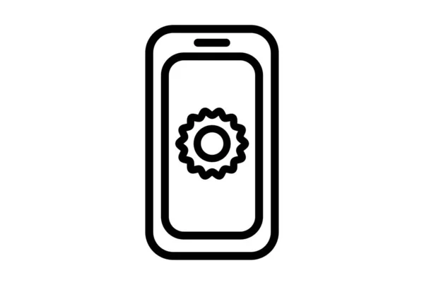 Telefone Móvel Ícone Liso Seo Web Símbolo Forma Aplicativo Linha — Fotografia de Stock