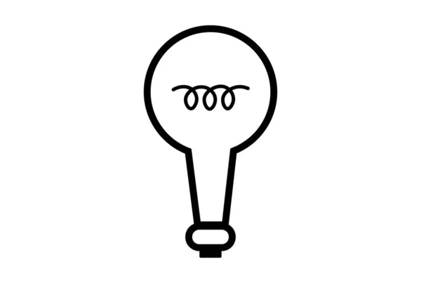 Lampu Bohlam Datar Ikon Seo Bentuk Simbol Web App Line — Stok Foto