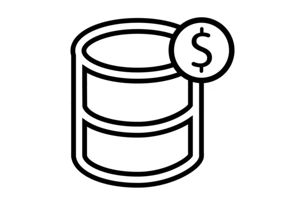 Oil Ton Pieniądze Płaska Ikona Seo Web Symbol Kształt Aplikacji — Zdjęcie stockowe