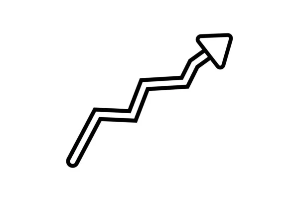 Stigande Pil Platt Ikon Seo Webb Symbol Form App Linje — Stockfoto