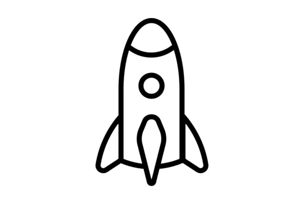 Raket Platt Ikon Seo Webbsymbol Form App Linje Tecken Konst — Stockfoto