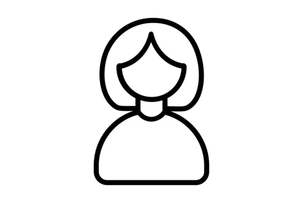 Γυναίκα Επίπεδη Εικονίδιο Seo Web Σύμβολο Σχήμα App Γραμμή Σημάδι — Φωτογραφία Αρχείου