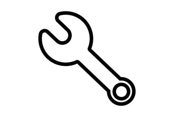 Wrench Flat Icon Seo Web Symbol Shape App Line Sign — Stock Photo, Image