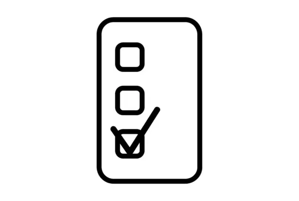Checklist Plochá Ikona Seo Web Symbol Tvar App Čára Znak — Stock fotografie