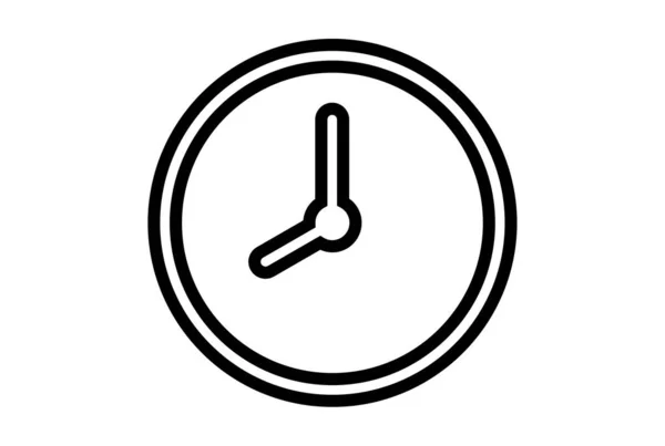 时钟平面图标Seo Web符号形状应用程序线符号艺术 — 图库照片