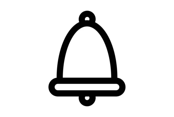 Bell Line Ikon Lapos Szimbólum Fekete Minimalista Jel App Art — Stock Fotó