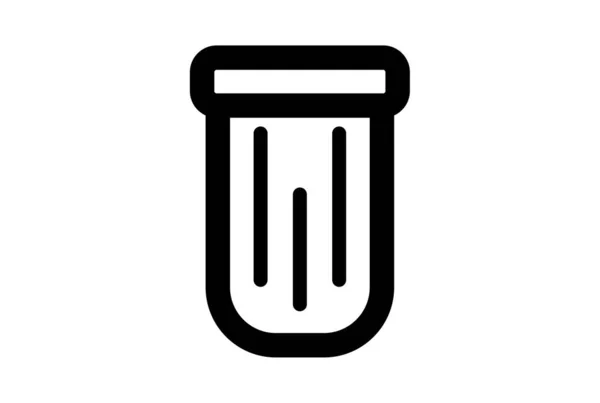 Σκουπίδια Μπορεί Γραμμή Εικονίδιο Επίπεδη Σύμβολο Μαύρο Μινιμαλιστικό Σημάδι App — Φωτογραφία Αρχείου