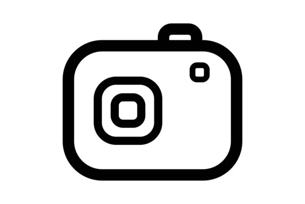 Fényképezőgép Vonal Ikon Lapos Szimbólum Fekete Minimalista Jel App Art — Stock Fotó