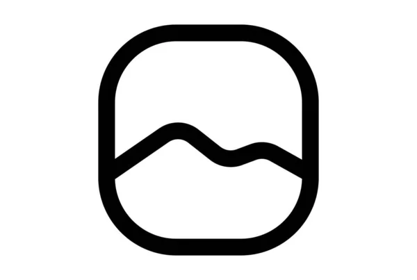 Εικόνα Εικονίδιο Επίπεδη Γραμμή Σύμβολο Μαύρο Μινιμαλιστικό Σημάδι App Art — Φωτογραφία Αρχείου