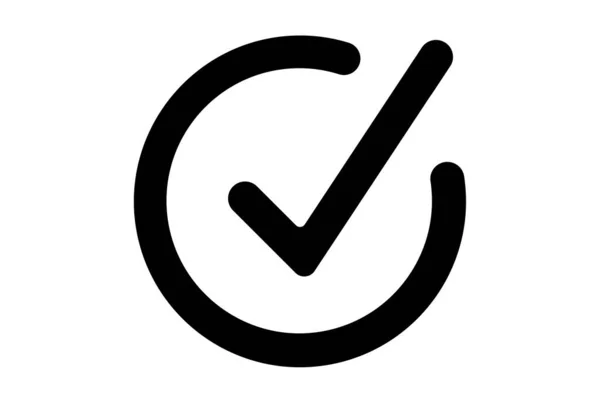 Check Hook Vonal Ikon Lapos Szimbólum Fekete Minimalista Jel App — Stock Fotó