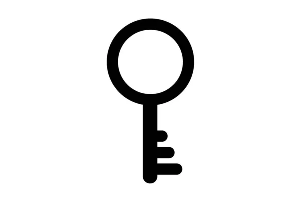 Linia Klucza Ikona Płaski Symbol Czarny Minimalistyczny Znak App Art — Zdjęcie stockowe