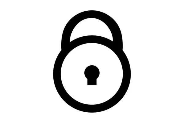 Zablokowana Ikona Linii Płaski Symbol Czarny Minimalistyczny Znak App Art — Zdjęcie stockowe