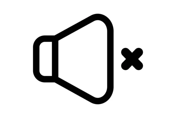 Néma Hangszóró Vonal Ikon Lapos Szimbólum Fekete Minimalista Jel App — Stock Fotó