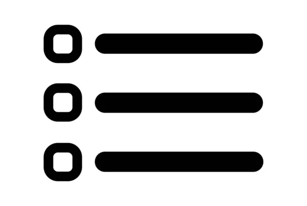 Καταμέτρηση Λίστα Γραμμή Εικονίδιο Επίπεδη Σύμβολο Μαύρο Μινιμαλιστικό Σημάδι App — Φωτογραφία Αρχείου