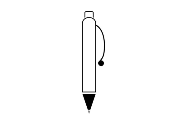 Στυλό Επίπεδη Εικονίδιο Επιχείρηση Σύμβολο Τέχνης Μαύρο Περίγραμμα Υπογράψει Έργο — Φωτογραφία Αρχείου