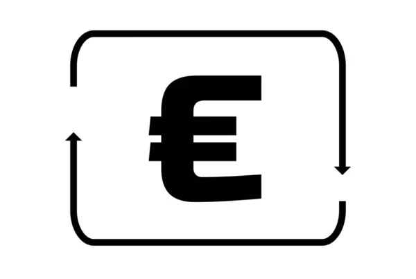 Euro Płaska Ikona Biznesu Symbol Sztuki Czarny Zarys Znak Grafika — Zdjęcie stockowe