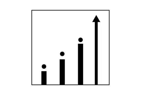 Диаграмма Плоская Иконка Бизнес Символ Искусства Черный Очертания Знак Произведения — стоковое фото
