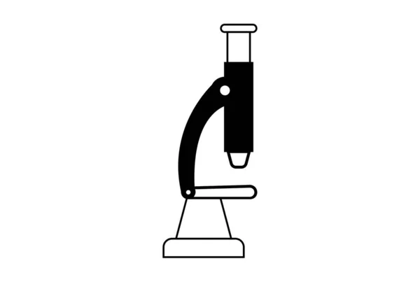 Microscope Plat Contour Icône Science Symbole Art Signe Illustration — Photo