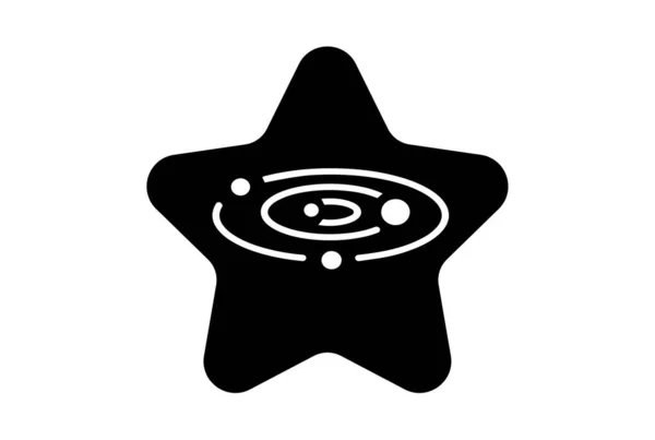 Vědecká Hvězda Plochý Obrys Ikona Věda Symbol Umění Znamení Umělecké — Stock fotografie