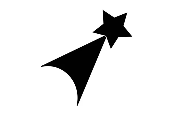 Shooting Star Flat Outline Icon Science Simbol Art Sign Artwork — Stok Foto