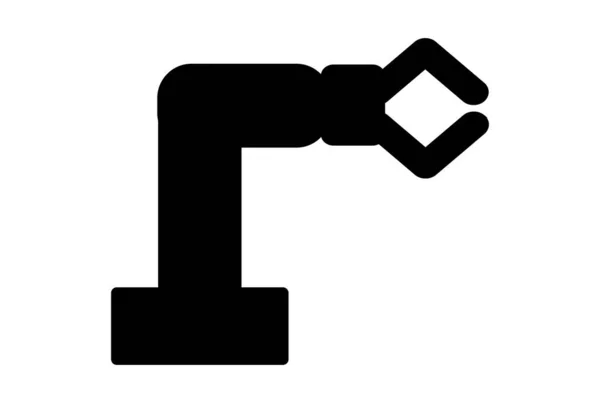 Brazo Robot Esquema Plano Icono Ciencia Símbolo Arte Signo Obra —  Fotos de Stock