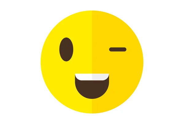 Winks Gekleurde Emote Pictogram Emoji Symbool Geel Emoticon Teken Kunst — Stockfoto