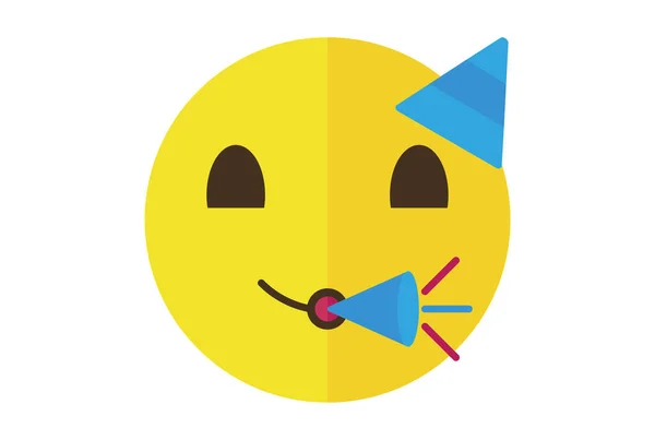 Uroczysty Kolorowy Emote Ikona Emoji Symbol Żółty Emoticon Znak Sztuki — Zdjęcie stockowe
