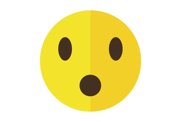 Open Eyed Gekleurde Emote Pictogram Emoji Symbool Geel Emoticon Teken — Stockfoto