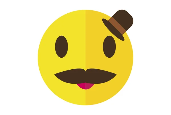 Hoed Gekleurd Emote Pictogram Emoji Symbool Geel Emoticon Teken Kunst — Stockfoto