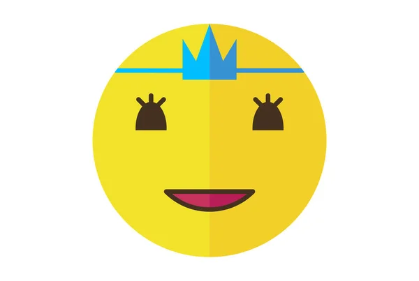 Princess Colored Emote Icon Emoji Symbol Yellow Emoticon Sign Art — Stock Photo, Image